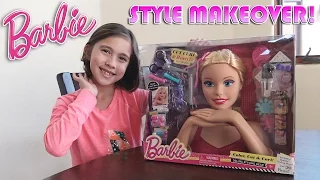 BARBIE MAKEOVER!!! Styling with Jillian - Barbie Deluxe Styling Head