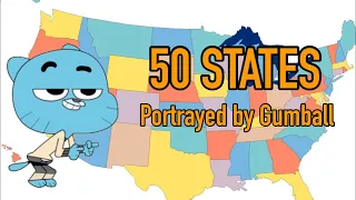 50 States Portrayed by Gumball