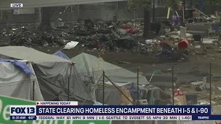 State to clear homeless encampment beneath I-5, I-90 | FOX 13 Seattle