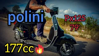 VESPA PX125 - Polini 177cc -Onboard- GoPro