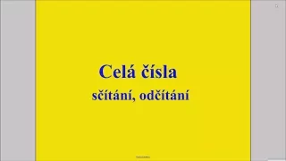 Celá čísla - sčítání, odčítání