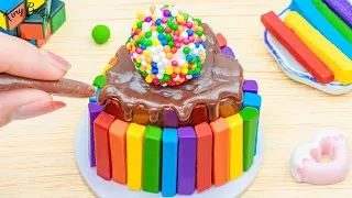 Rainbow Chocolate Cake 🌈 So Tasty Miniature KitKat Rainbow Chocolate Cake Recipe | Tiny Baker