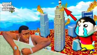 LAVA TSUNAMI IN GTA 5! SHIN CHAN & FRANKLIN BIGGEST VOLCANO ESCAPE