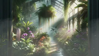 Misty Greenhouse Morning ASMR   Exotic Orchids & Nature Sounds