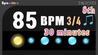 85BPM Metronome │ 3/4 │ 8th │ Wood │ 30min │ 6/8 (8th)