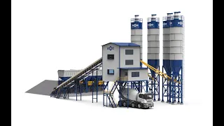 How Does A Concrete Batch Plant Work? Belt Type Batching Plant 3D Working Video