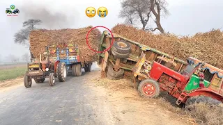 Tractor Accident 😭 Belarus 510 Broke Wheel Axle and Fell Down in Ditch with Sugarcane Load Trailer