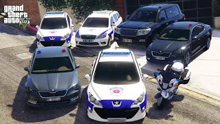 GTA 5 - Stealing Serbian Police Cars with Franklin! | (GTA V Real Life Cars #191)