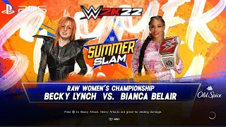 WWE 2K22 (PS5) - BIANCA BELAIR vs BECKY LYNCH GAMEPLAY | RAW WOMEN'S TITLE MATCH: SUMMERSLAM 2022