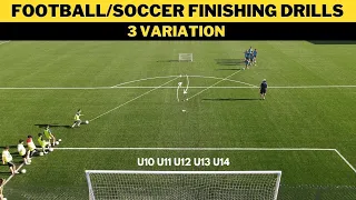 Football/Soccer Finishing Drill | 3 Variation | U10 U11 U12 U13 U14