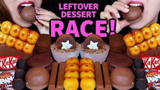 ASMR LEFTOVER DESSERT RACE! DARK TICO ICE CREAM, DANGO, CHOCOLATE MARSHMALLOW, KITKAT, TRUFFLES 먹방