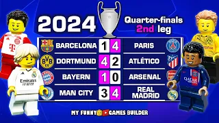 Champions League 2024 Quarter-finals ALL GOALS Recap (2nd leg) in Lego Football