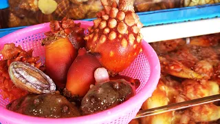 SILK SEA SQUIRT CARE , sea squirt bibimbap - 비단멍게 손질 - 멍게비빔밥 / Korean street food