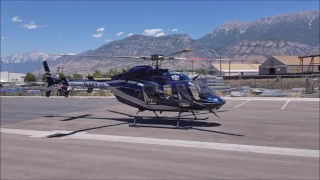 BELL 407HP HELICOPTER RUN UP AND TAKE OFF.