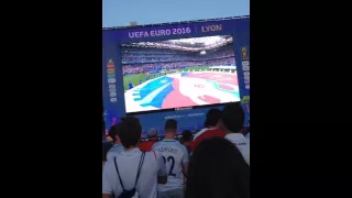 God Save The Queen at Lyon fanzone.  England vs Iceland.  June 2016