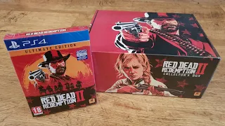 Unboxing PS4 Red Dead Redemption 2 Collector's Box + Ultimate Edition Steelbook Game