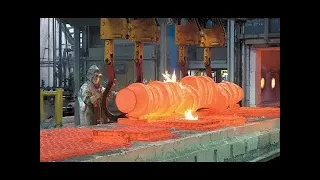 Dangerous Biggest Crankshaft Forging Process in Metal Heavyweight Forging Factory Germany, US - 2