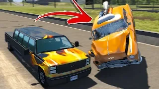 ROCKET CAR DRAG RACING! INSANE CRASHES! - BeamNG Drive Drag Racing