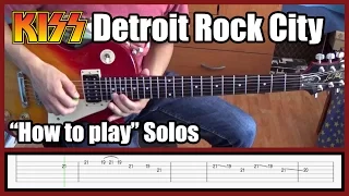 Kiss Detroit Rock City SOLOS LESSON with tabs HD