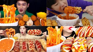 CRISPY CORN DOG CHEESY TTEOKBOKKI | FAMOUS KOREAN FOOD