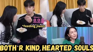 Soohyun feeding Jiwon with his hands, Other cast members just love them