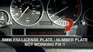 BMW E53 License Plate Lights / Number Plate Lights Not Working Fix !!