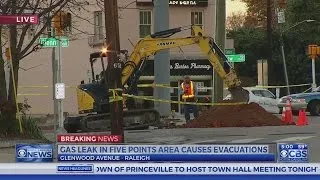 Gas leak shuts down Raleigh's 'Five Points'