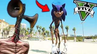 TESTANDO os NOVOS PODERES do SONIC HEAD no GTA 5 ! Siren Head