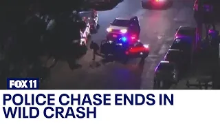 LA Police chase ends in wild crash