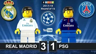 Real Madrid vs PSG Paris Saint-Germain 3-1 • Champions League 2018 (14/02/2018) Goals Lego Football