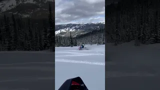 Ume and Janoah from Hawaii ripping snowbikes in one of our favorite bowls on our last snowbike tour!