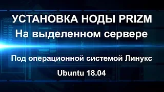 Установка Ноды Prizm 1.9.18 beta на выделенном сервере. ОС Линукс Ubuntu 18.04.