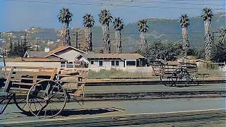 Southern California 1940s in color [60fps,Remastered] w/sound design added