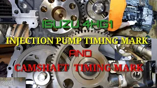 ISUZU 4HG1  SETTINGS TIMING FOR INJECTION PUMP AND CAM, AND CORRECT POSITION  THE CRANK PULLEY..