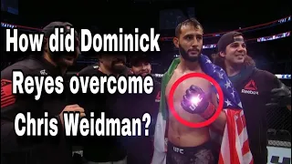 How did Dominick Reyes overcome Chris Weidman ? | Full Fight KO Breakdown