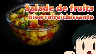 Comment préparer une salade de fruit , ananas, mangue, kiwi, fraise et grenade frais (découpe)