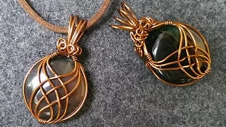 pendant with big stone no holes - wire wrap jewelry making 242