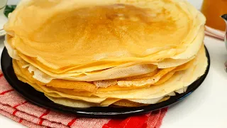 🥞 Блинчики БАБУШКИН рецепт. Тонкие блинчики на молоке как у БАБУШКИ! Получаются всегда!