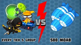 Every tier 5 group vs 500 Moab in BTD6