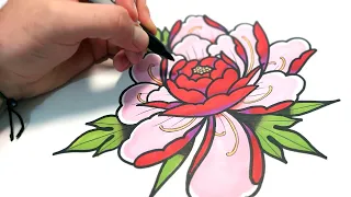 How to Draw a Peony Flower Perfect Everytime