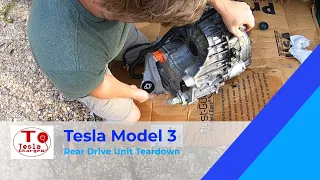 Tesla Model 3 - Rear Drive Unit - Teardown - Checking the Damage - P3