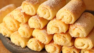 COTTAGE Cheese cookies TUBES with Filling 🥥 / Quick and Easy!