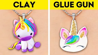 GLUE GUN VS. POLYMER CLAY || Wonderful And Cute DIY Jewelry, Mini Crafts And Useful Repair Tips