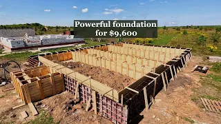 Pile grillage foundation for a country house for $9,600.