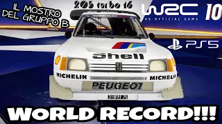 WRC 10 WORLD RECORD PLAYSTATION 5 "205 T16" 💣 T150 T3PA PRO PS5