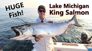 Trolling for BIG King Salmon on Lake Michigan