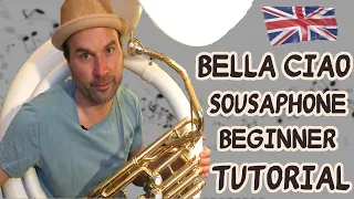 Easy Tutorial for beginners on sousaphone, tuba, euphonium with fingerings and score for Bella Ciao