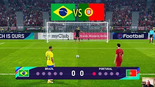 Brazil vs Portugal - Penalty Shootout 2023 | Neymar vs Ronaldo | eFootball PES Gameplay