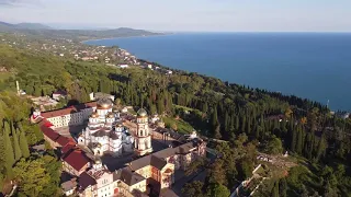 Афон с дрона / Новоафонский мужской монастырь #abhazia #абхазия #новыйафон