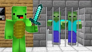 Locking Zombies in a SECURITY PRISON in Minecraft - Maizen